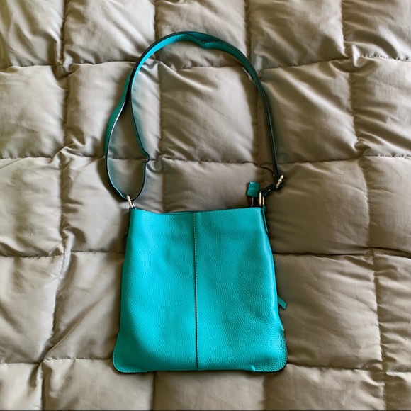 Turquoise Italian Leather Crossbody - Picture 7 of 9